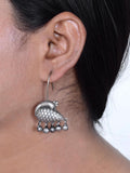 Silver-Plated Daily Wear Peacock Earrings with Ghungroo | Sarichka