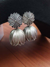 Floral Oxidized Lotus Jhumka Earrings | Sarichka Fashion