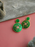 Sarichka Gold Plated Partywear Enamel Stud Earrings