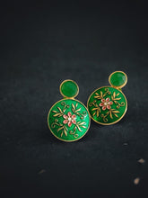 Sarichka Gold Plated Partywear Enamel Stud Earrings