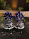 Oxidised German Silver Party Wear Pearl Jhumkas for Elegant Look | Sarichka