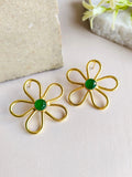 Floral Golden Stud Earrings | Sarichka