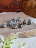 Elegant Oxidised Silver Studs Earrings| Sarichka