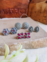 Elegant Oxidised Brass Tiny Studs Combo | Sarichka