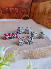 Tiny 925 Oxidised Silver Studs Combo | Sarichka