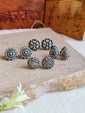 Trendy German Silver Tiny Studs Set | Sarichka