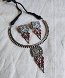 925 Silver Plated Hasli Necklace with Danglers | Sarichka Fashion