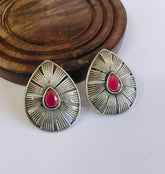 Pan Shape Oxidised Stud Earrings | Sarichka