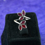 Bold Oxidised Floral Statement Adjustable Finger Ring | Sarichka Fashion