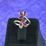 Bold Oxidised Floral Statement Adjustable Finger Ring | Sarichka Fashion