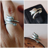 Silver Look Alike Lotus Statement Ring | Sarichka Fashion