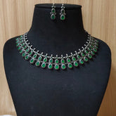 Elegant Silver Finish Party Necklace Set | Sarichka Fashion