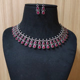 Elegant Silver Finish Party Necklace Set | Sarichka Fashion