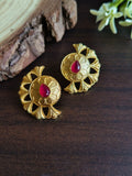 Gold Plated Floral Stud Earrings | Sarichka