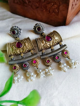 Navratri Dual-Tone Oxidised Dangler Earrings with Ethnic Elegance | Sarichka