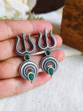 Divine 925 Silver Trishul Stud Earrings | Sarichka
