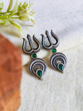 Divine 925 Silver Trishul Stud Earrings | Sarichka