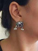 Antique Silver Elephant Stud Earrings | Sarichka