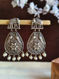 Antique 925 Silver Elephant Dangler Earrings | Sarichka