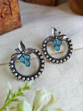 Oxidised Floral Stud Earrings for Women | Sarichka