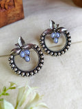 Oxidised Floral Stud Earrings for Women | Sarichka