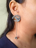 Oxidised Sparrow Chain Dangler Earrings | Sarichka Fashion