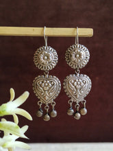 Handmade Silver Heart Hook Earrings Love | Sarichka Fashion