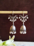 Moonlit Pearl Silver Look Alike Hook Earrings | Sarichka Fashion