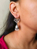 Moonlit Pearl Silver Look Alike Hook Earrings | Sarichka Fashion