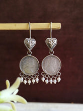 925 Silver Plated Coin Pearl Drop Earrings | Sarichka Fashion