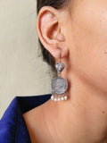 925 Silver Plated Coin Pearl Drop Earrings | Sarichka Fashion