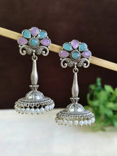 Antique Silver Pearl Jhumka Earrings | Sarichka Fashion