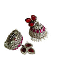 Navratri Oxidised Jhumkas with Beads | Sarichka Fashion