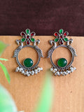 Antique Oxidised Floral Stud Earrings | Sarichka