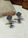 Silver Oxidised Trishul Stud Earrings | Sarichka