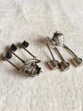 Oxidized Silver Tea Kettle Dangler Earrings | Sarichka
