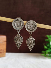 Elegant Silver Plated Oxidised Dangler Earrings | Sarichka