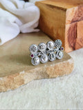 Antique Oxidised Asht Mangal Adjustable Ring | Sarichka