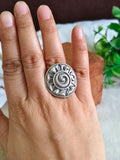 Antique German Silver Adjustable Spiral Ring | Sarichka