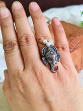 Antique Oxidised Lord Ganesh Adjustable Ring | Sarichka
