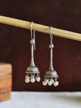 Pearl Drop Oxidized Silver Plated Hook Earrings | Sarichka