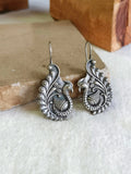 Intricate Silver oxidized Peacock Earrings Sarichka