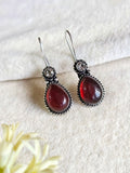 Oxidized teardrop Drop Monalisa Stone Earrings | Sarichka