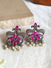 Oxidised Peacock Stud Earrings | Sarichka