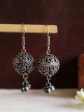 Oxidised Silver Ball Hook Earrings | Sarichka