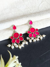 Hand-Painted Silver Enamel Danglers – Elegant & Timeless | Sarichka