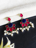 Hand-Painted Silver Enamel Danglers – Elegant & Timeless | Sarichka