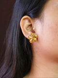 Golden Bloom Floral Stud Earrings | Sarichka