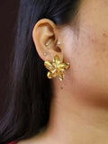 Golden Anti-Tarnish Blossom Floral Studs | Sarichka