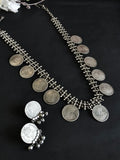 Silver Look Alike Coin Necklace Set | Sarichka